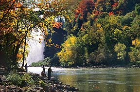 Fishing in the Genesee River gorge.