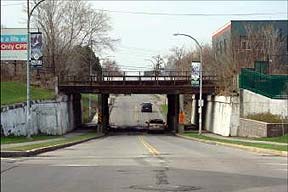 The abandoned Union Street Railroad Bridge prior to rehabilitation. 