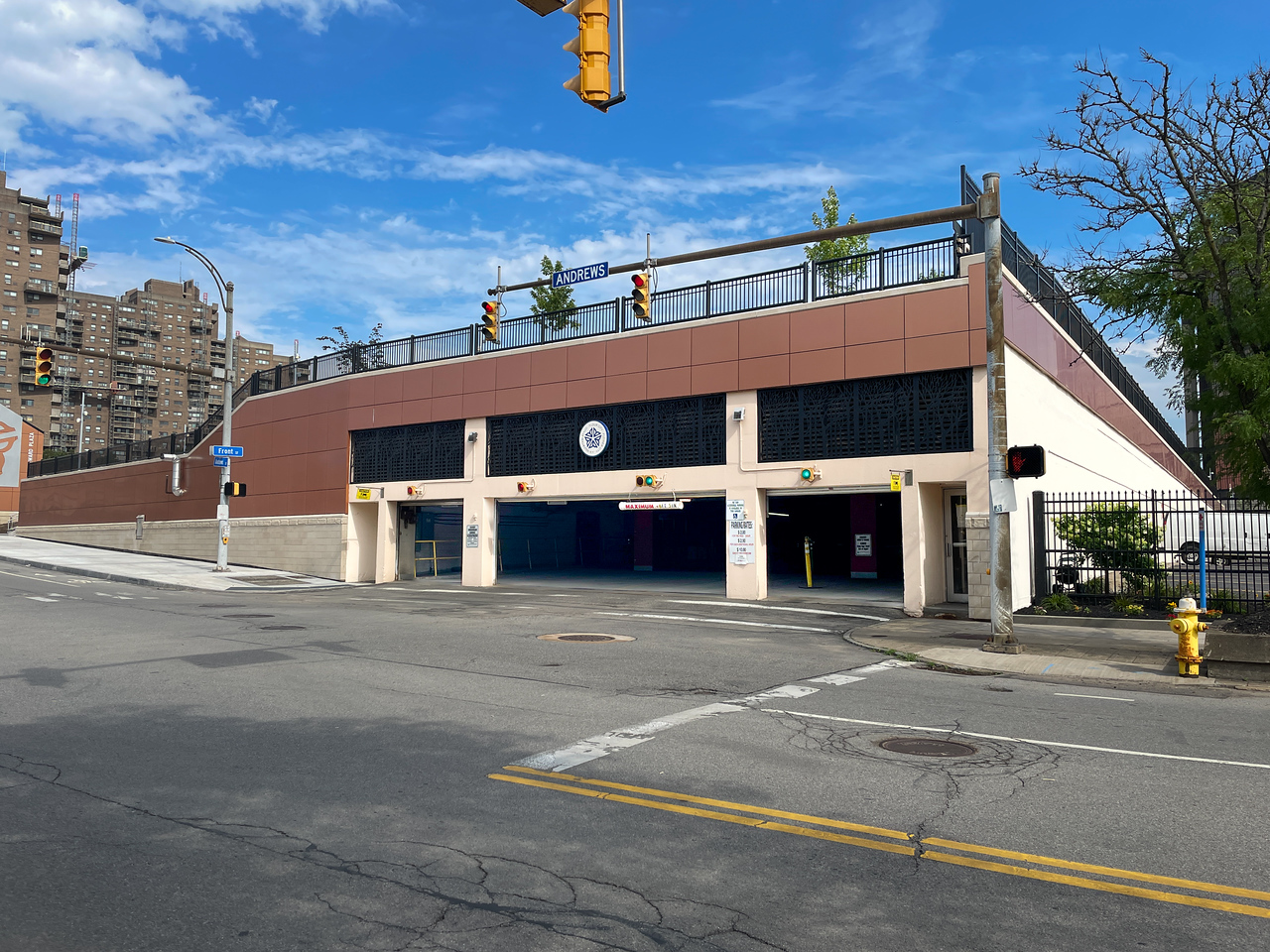 Exterior photo of the Genesee Crossroads garage.