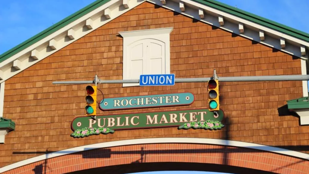 Union Street archway entrance to the City of Rochester Public Market 