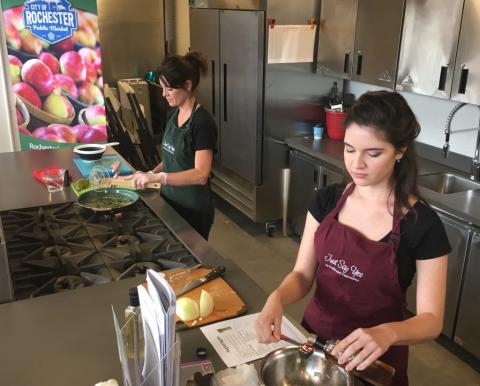 Cooking in the Public Market Nutrition Education Center