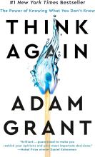 "Think Again" book cover, featuring an image of water flowing from a match as if it were a flame