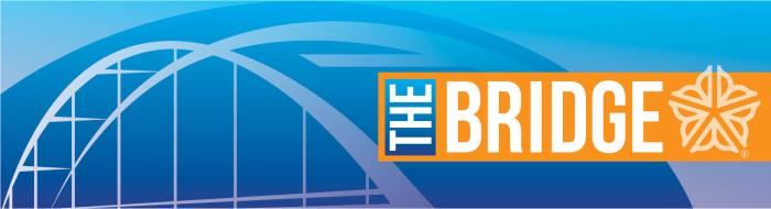 A web banner graphic for The Bridge.