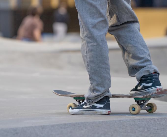 Photo of someone skateboarding at ROC City Skatepark.