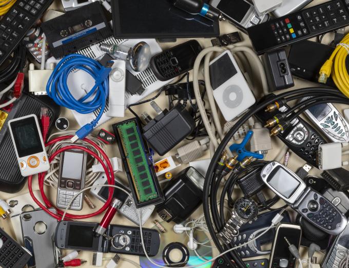 Photo of electronic waste.