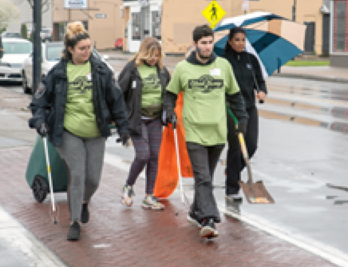 Photo of people participating in a Mini Sweep