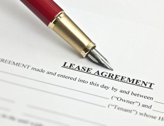 Photo of a lease agreement.