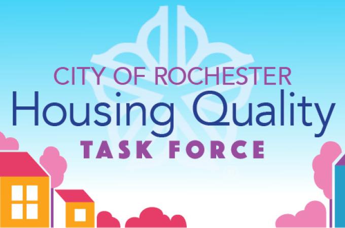 A web graphic banner for Rochester's Housing Quality Task Force