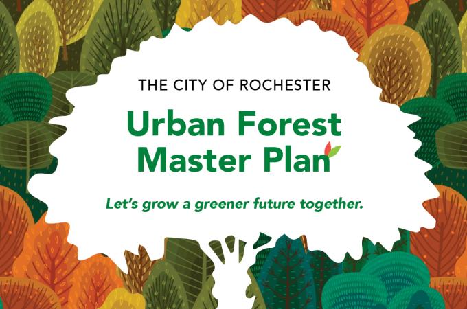 Graphic image for the City of Rochester's Urban Forest Master Plan.