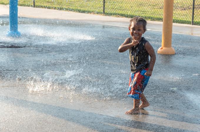Child at a Spray Park