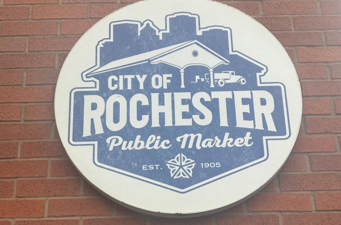 Photo of the Rochester Public Market sign.