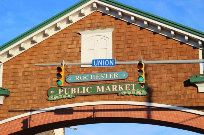 Union Street archway entrance to the City of Rochester Public Market 