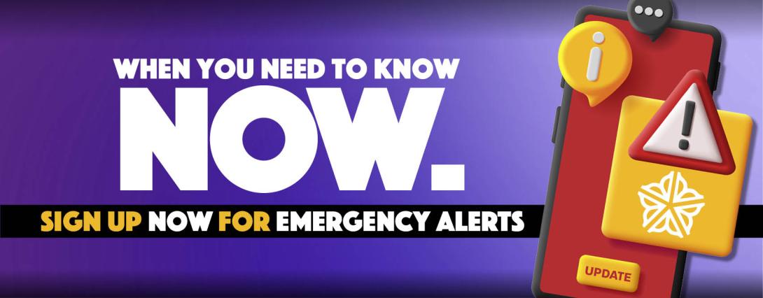 Web banner graphic for emergency alerts.