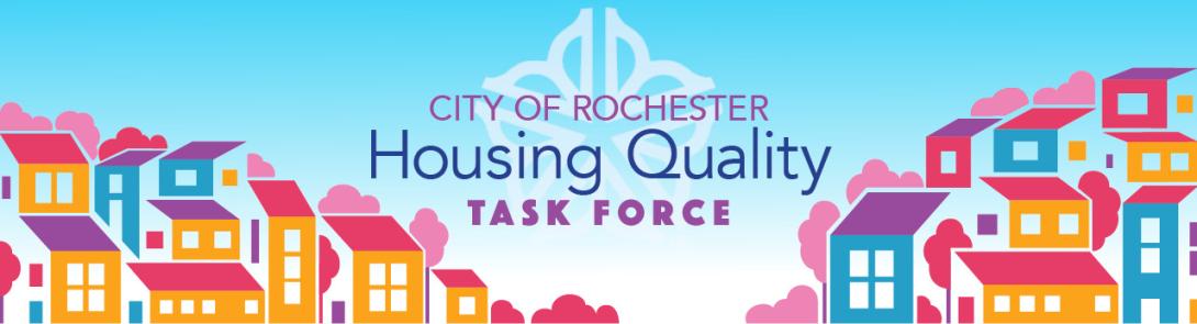 A web graphic banner for Rochester's Housing Quality Task Force