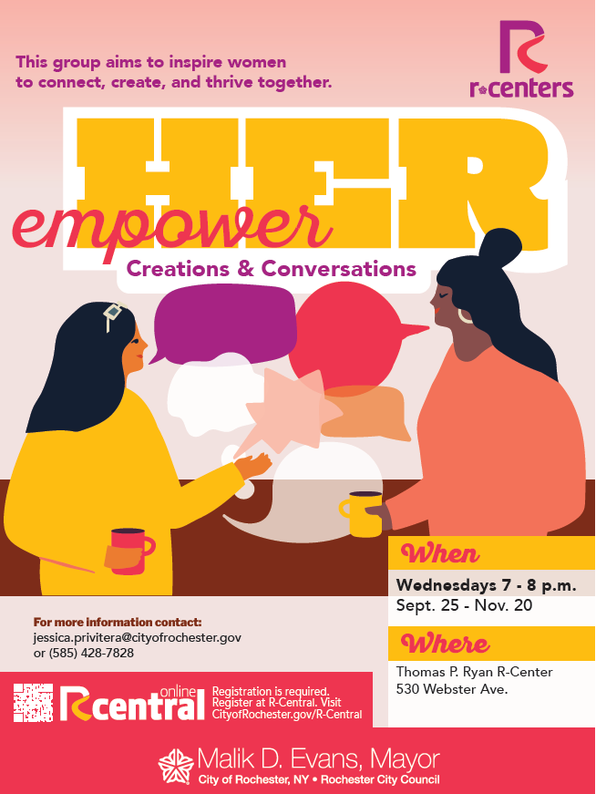 Flier for the Empower Her event series in Rochester.