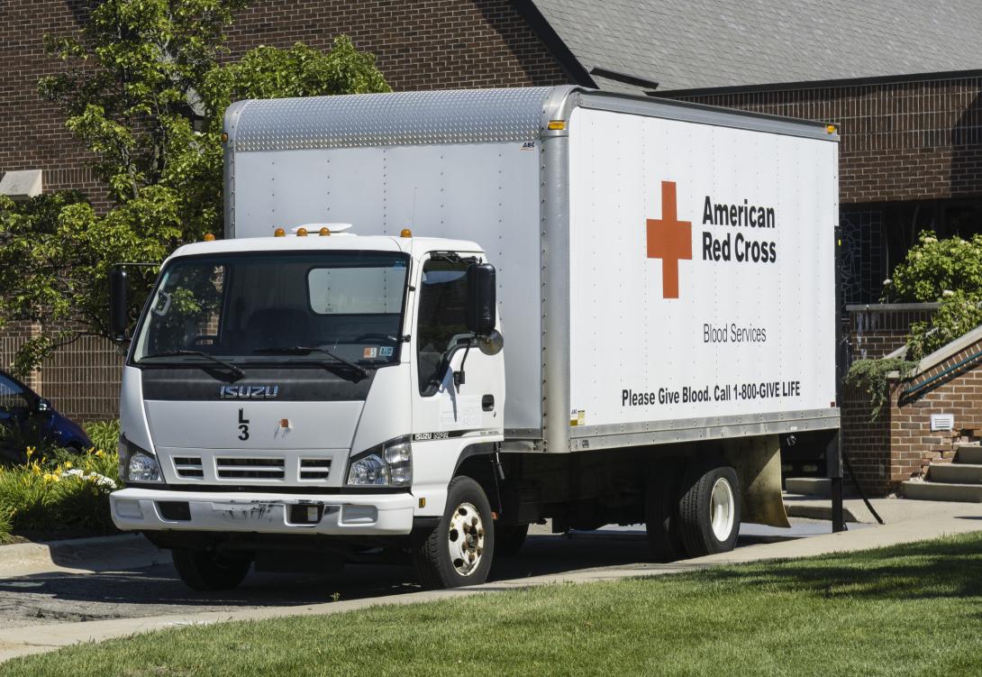 Getty Images photo of an American Red Cross truck.