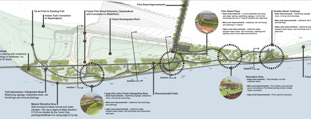 Image showing proposed layout of West River Wall segment 2.