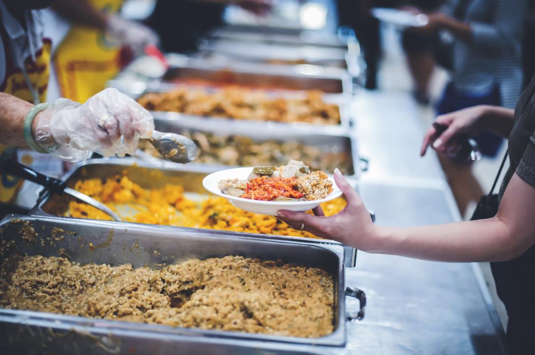 Getty Images photo of a holiday dinner being served.