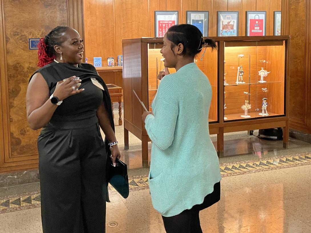 Mentor and mentee conversing at the Mayor's Mentor Up Gala 2024