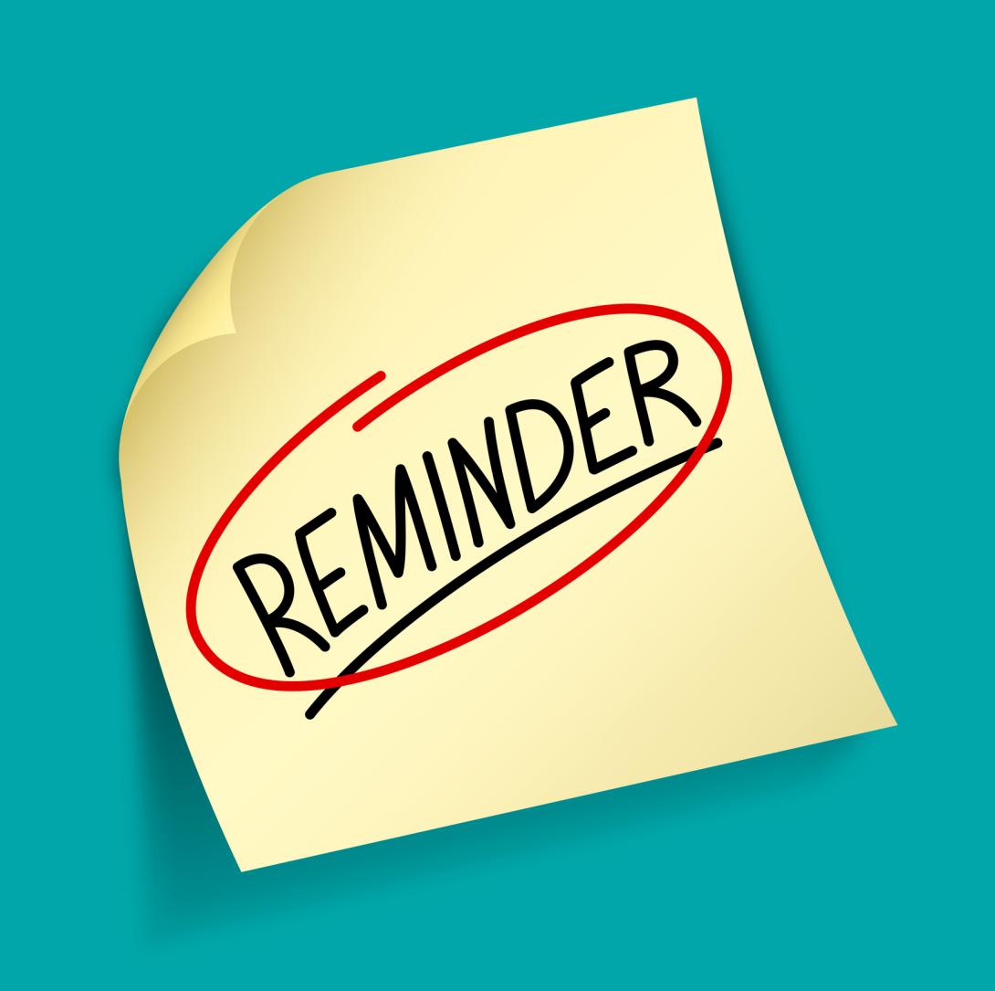 Getty images graphic for a "reminder."